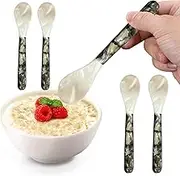 Caviar Spoons - Pearl Spoon for Caviar, 5 Pieces Mother of Pearl Spoon | Decorative Caviar Server Spoons, Decorative Caviar Server Caviar Spoons for Caviar Egg Ice Cream Coffee