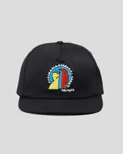[Krooked] Krooked Men's Mad Back Snapback Cap in Black One Size Black