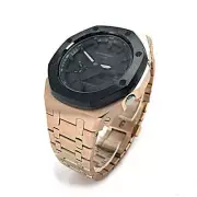 Casio GA2100 Casioak Mod Royal Oak G-Shock GA-2100 Rose Gold Black Metal Watch