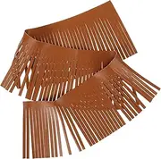 Tofficu Festival Appropriate Skirt Fringe 10cm Pu Leather Tassel Trim for Decorative Clothing