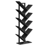 Tree Bookshelf, 9-Tier Bookcase Wooden Shelves, Floor Standing Storage Rack,