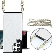 Cross body Lanyard Cover for Samsung Galaxy S22 Ultra Case - White