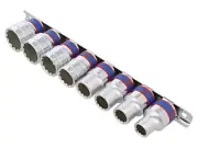4010MR "SOCKET SET 1/2"" 8pcs SHORT 12-point 10 - 22mm, RAIL" KING TONY