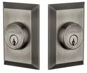 Grandeur FAVFAV_DBLCYL_238 Fifth Avenue Solid Brass Keyed Entry - Grey