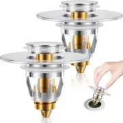 【Pack of 2】 Bathroom Sink Stopper, Plug with Sink Filter and Hair Catcher, Un...