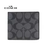 【COACH】C LOGO防刮皮革小牛皮內裏八卡短夾