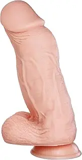 Realistic Thick Dildo, 3.34 inch Width Super Huge Thrusting Dildo with Powerful Suction Cup Sex Toy for Vagina Play