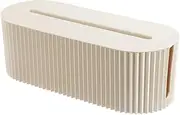 Desk Cable Organizer, Portable Cable Management Box, Power Strip Storage Box, Cord Organizer Box with Lid, Organizer Suitable for Home Office (White, 30 * 13 * 11 CM) ﻿