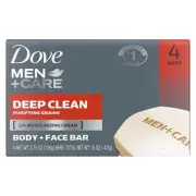 Dove Men+Care Men's Bar Soap Deep Clean 4 Bar More Moisturizing Than Bar Soap Ef