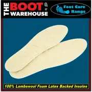 Insoles Innersoles Footbeds! 100% Lambswool Warm Comfort! Foam Latex Backed!