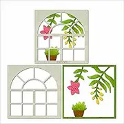 Window Flower Metal Cutting Dies for Card Making, Paper Embossing Die-Cuts Sets, DIY Scrapbooking Photo Album Arts Crafts Templates, Stencils for Holiday Christmas Decoration
