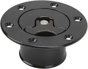 Fuel Fill Filler Neck and Cap, ID 39mm/1.54in Aluminum Alloy Flush Mount Fuel Cell Tank Cap with 6 Bolt Opening, Universal for Car, Black