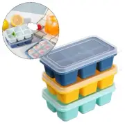 Enjoy Fresh Ice Cubes with 3 Stylish Silicone Ice Cube Molds and Covers