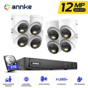ANNKE 12MP Dual Light Security Camera Kit - 8CH NVR with 8 Outdoor POE Cameras