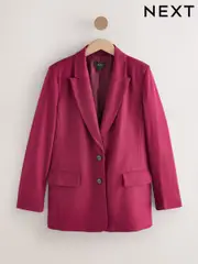 Berry Red Soft Touch Single Breasted Blazer (AN9417) | $103
