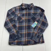 Valor Collective Blue Orange Plaid Long Sleeve Button Down Youth Boys Size XL Ne