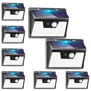 Solar Outdoor Lights Motion Sensor 140 LED/8 Packs Security with 3 Lighting M...
