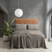 Ddecor Home Single Microfiber Bed Sheet w/ Pillowcase Set Vintage Washed Granite