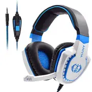 Gaming Headset AH28, Noise Reduction W/ Mic Volume Control, Bass Surround White