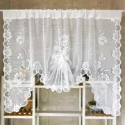 Short Curtain Kitchen Cafe Curtain Window Door Treatments Valance Lace Net Drape