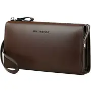 Men's, clutch bag, cowhide, business, wallet, clutch bag, boss, card bag.