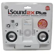 iSound 2x White Plus High Quality Portable Speaker System + iPod Adapter
