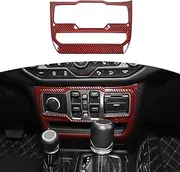 RT-TCZ for Jeep JL Center Dash Window Switch Panel Trim Cover for Jeep Wrangler JL JLU Gladiator JT 2018-2024 Red Carbon Fiber Interior Accessories