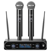 Wireless Microphone System, Metal Wireless Mic Set with Case,Handheld Cordles...