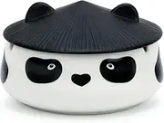 DJMKLCZTTKX Ceramic Ashtray with Lids, Panda Ash Tray for Cigar Cigarette Ash Holder,Soot Collector for Gift to Smokers,Small Item Storage Box for Desktop Ornament，Lady Ring Storage Jar(White)