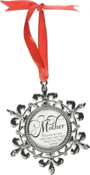 New Enesco Mother Christmas Metal Snowflake Ornament
