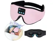 Sleep Headphones Bluetooth On-Ear Sleep Headphones, Wireless Music Eye Mask, Side Sleep Headphones, Yoga, Insomnia (Pink)