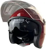 Oubaiya Motorcycle Half Helmet,DOT/ECE Approved Open Face Motorbike Helmet with Double Sun Visor,Men Women Summer Street Scooter Helmet