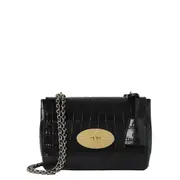 [Mulberry] Lily Black Shiny Small Croc