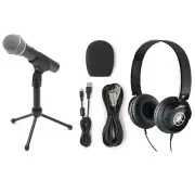 Samson Q2U USB/XLR Dynamic Mic + HPH-50 Headphones Podcasting Bundle Pack