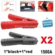 2x Car Alligator Clips Battery Clamps Crocodile Clip Aligator Clips Red+Black AU