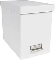 Bigso John Desktop File Thin Label Frame Storage Box, White