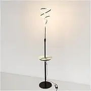 Modern Modern Floor Lamp with Table, USB Port Standing Reading Lamp, Living Room Floor Lamp for Living Rooms, Bedrooms, Office Standing Light(Black)