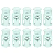 30Pcs 5.5x3mm Cord Lock Plastic Single Hole Spring Toggle Stoppers, Lake Blue