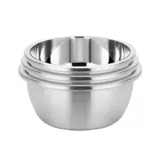 SOGA 3Pcs Deepen Polished Stainless Steel Stackable Baking Washing Mixing Bowls Set Food Storage Basin
