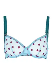 Dora Larsen Maudie Embroidered Tulle Underwired bra - Blue 32DD