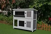 PawHub Rabbit Hutch Chicken Coop Hutches Large Run Wooden Cage Feeder House