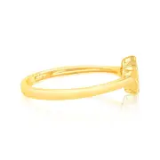 Luminesce Lab Grown 9ct Yellow Gold 1/5 Carat Flower Shaped Diamond Ring, Q