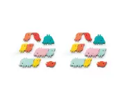 20pc Quut Bath Puzzle Animal Parade Sticky Soft Foam Kids Bath Toys 10m+