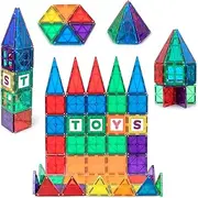 Playmags Clear Colors Magnetic Tiles Building Starter Set (60 Pieces)