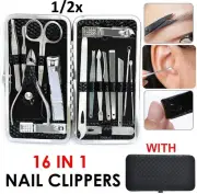 Manicure Set Pedicure Kit Set Stainless Steel Nail Grooming Clippers Case Tools