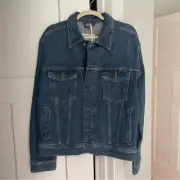 NWT Wrangler Men's Denim Authentic Jean Jacket Limbo Regular Fit Blue Medium