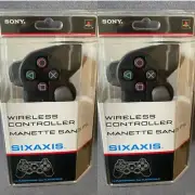 Lot (2) Sony Wireless PS3 Controller SIXAXIS Bluetooth 2-895-015-01 NOS