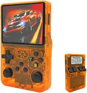 Retro Handheld Game Console R36s - 3.5 Inch, 15000+ Classic Games, Dual 3D Joysticks, Dual Stylem Linux/Garlic OS Support Orange