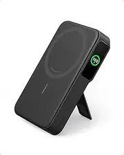 Anker MagGo Power Bank, Qi2 Certified 15W Ultra-Fast MagSafe-Compatible Portable Charger, 10,000mAh Battery Pack with Smart Display and Foldable Stand, For iPhone 15/14/13/12 Only(USB-C Cable Include)