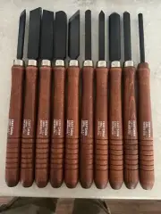 VTG 10 Piece Craftsman USA High Speed Steel Wood Turning Lathe Chisel Set Unused